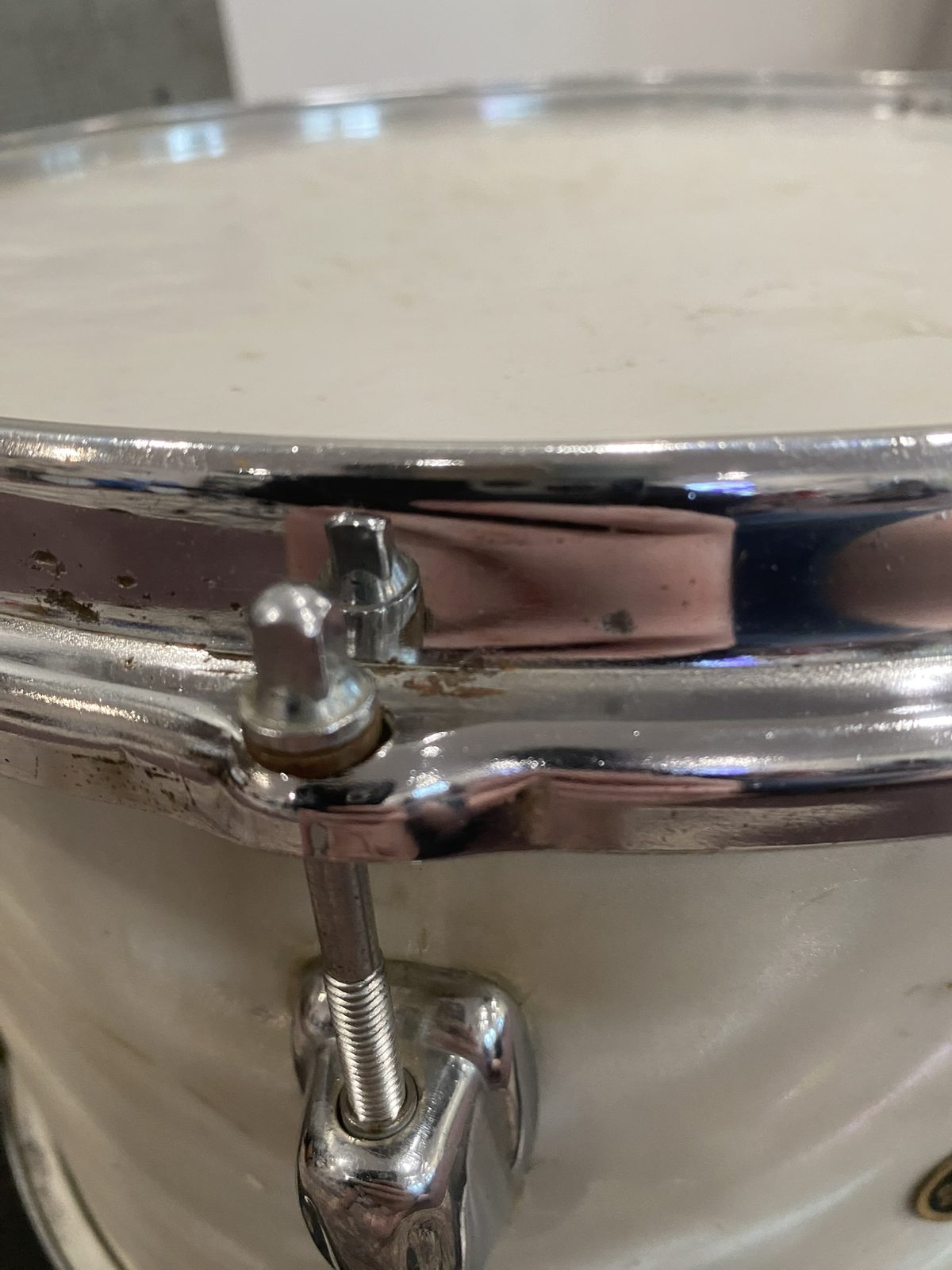 Slingerland 8x12" Rack Tom - White Satin Flame (Niles Gold Badge)