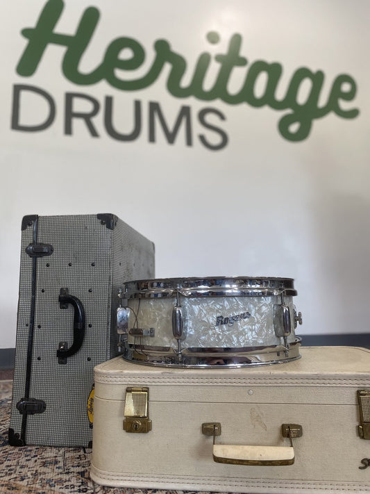 Rogers Vintage 5x14" B&B Spotlight Snare Drum - White Marine Pearl