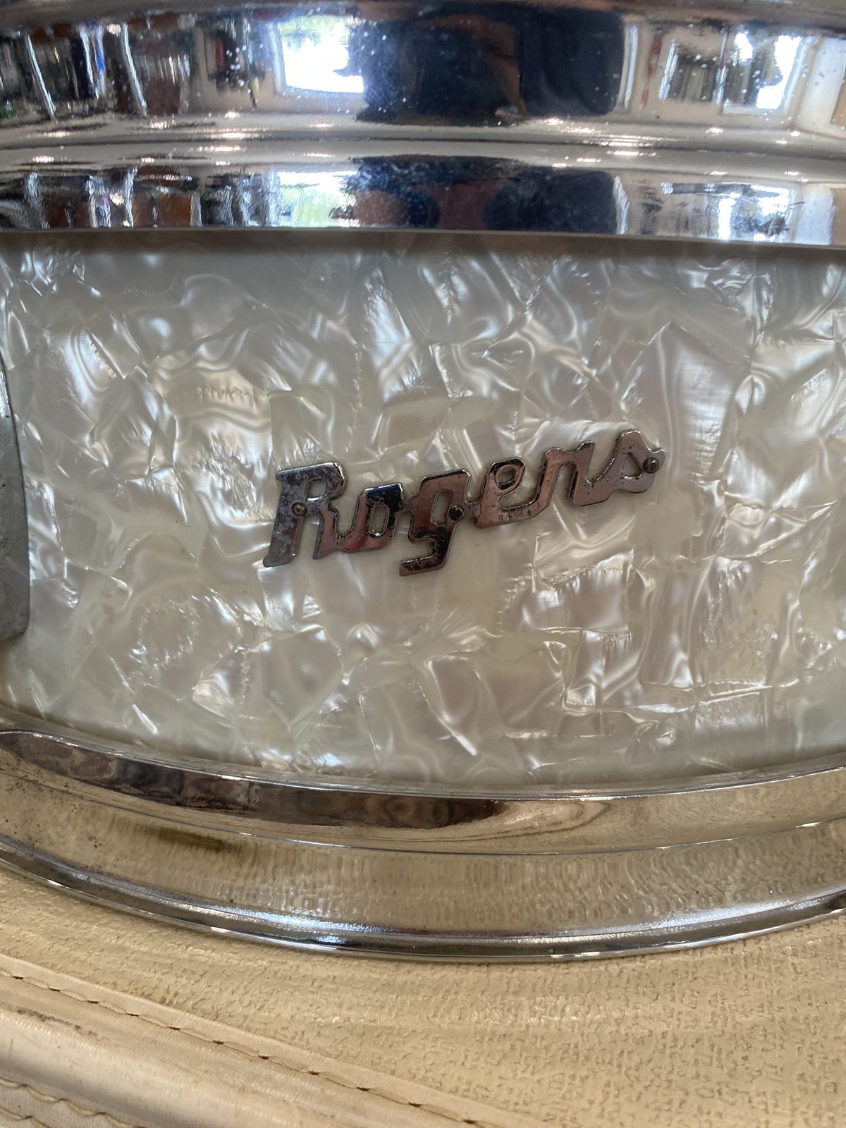 Rogers Vintage 5x14" B&B Spotlight Snare Drum - White Marine Pearl