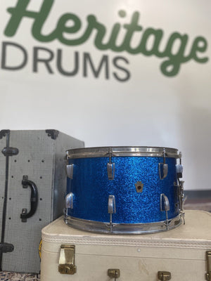 WFL 8x15" Vintage Snare Drum - Blue Sparkle
