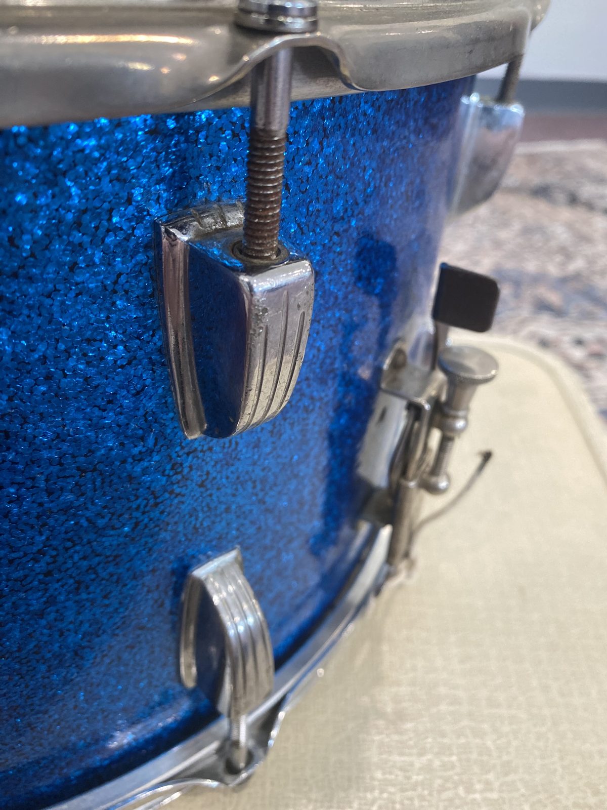 WFL 8x15" Vintage Snare Drum - Blue Sparkle