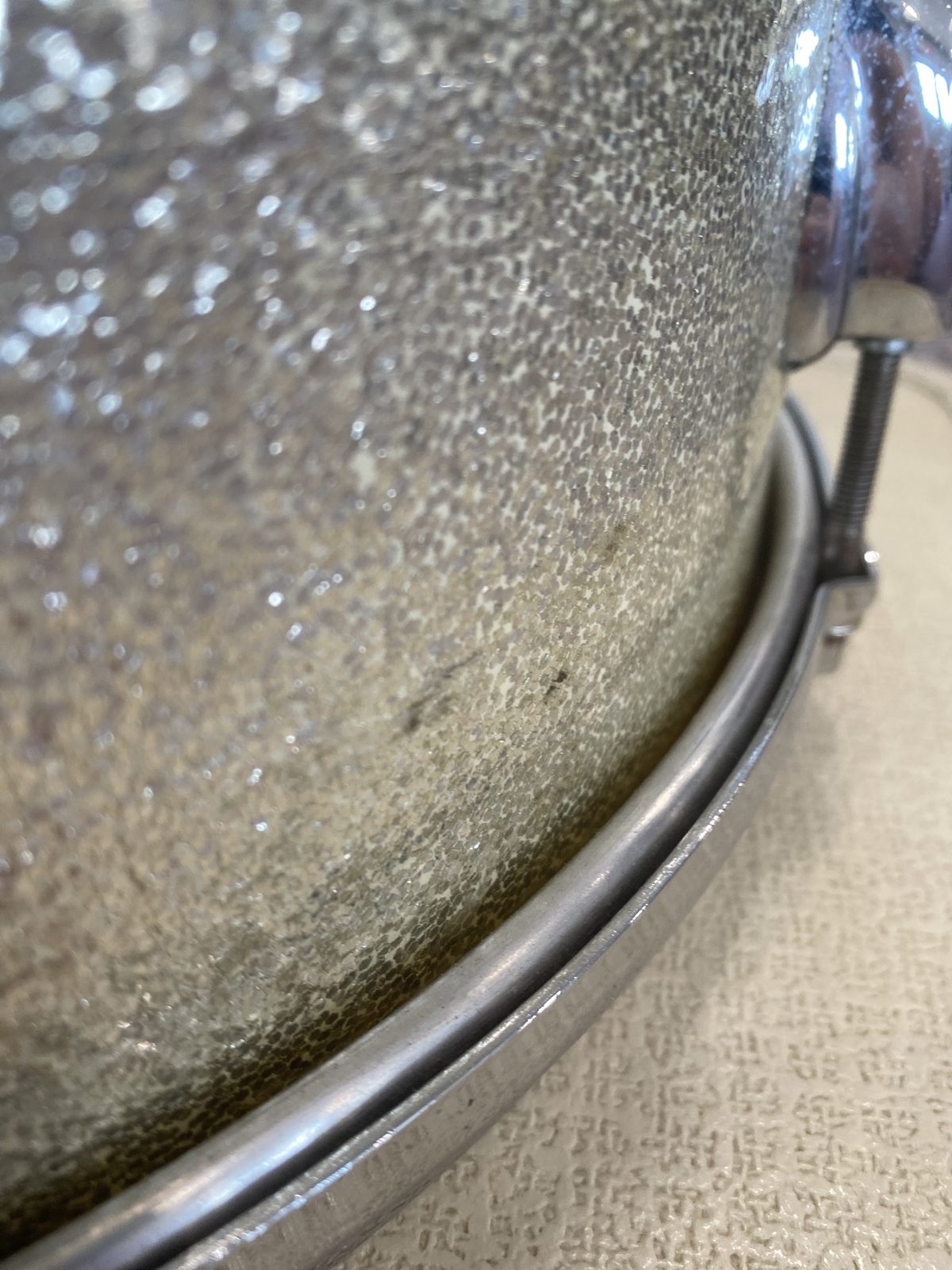 Slingerland Converted Snare Drum - Silver Sparkle