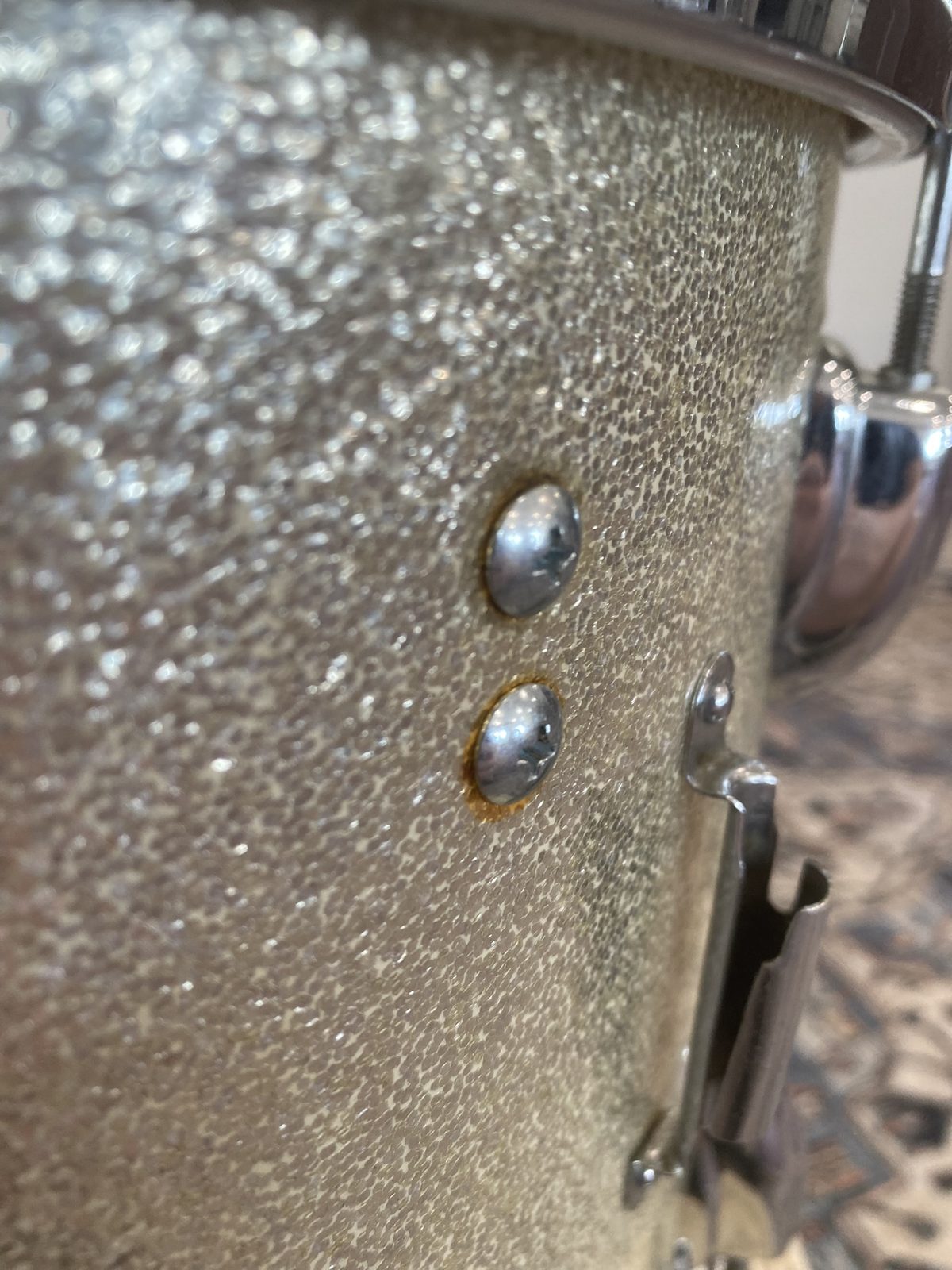 Slingerland Converted Snare Drum - Silver Sparkle