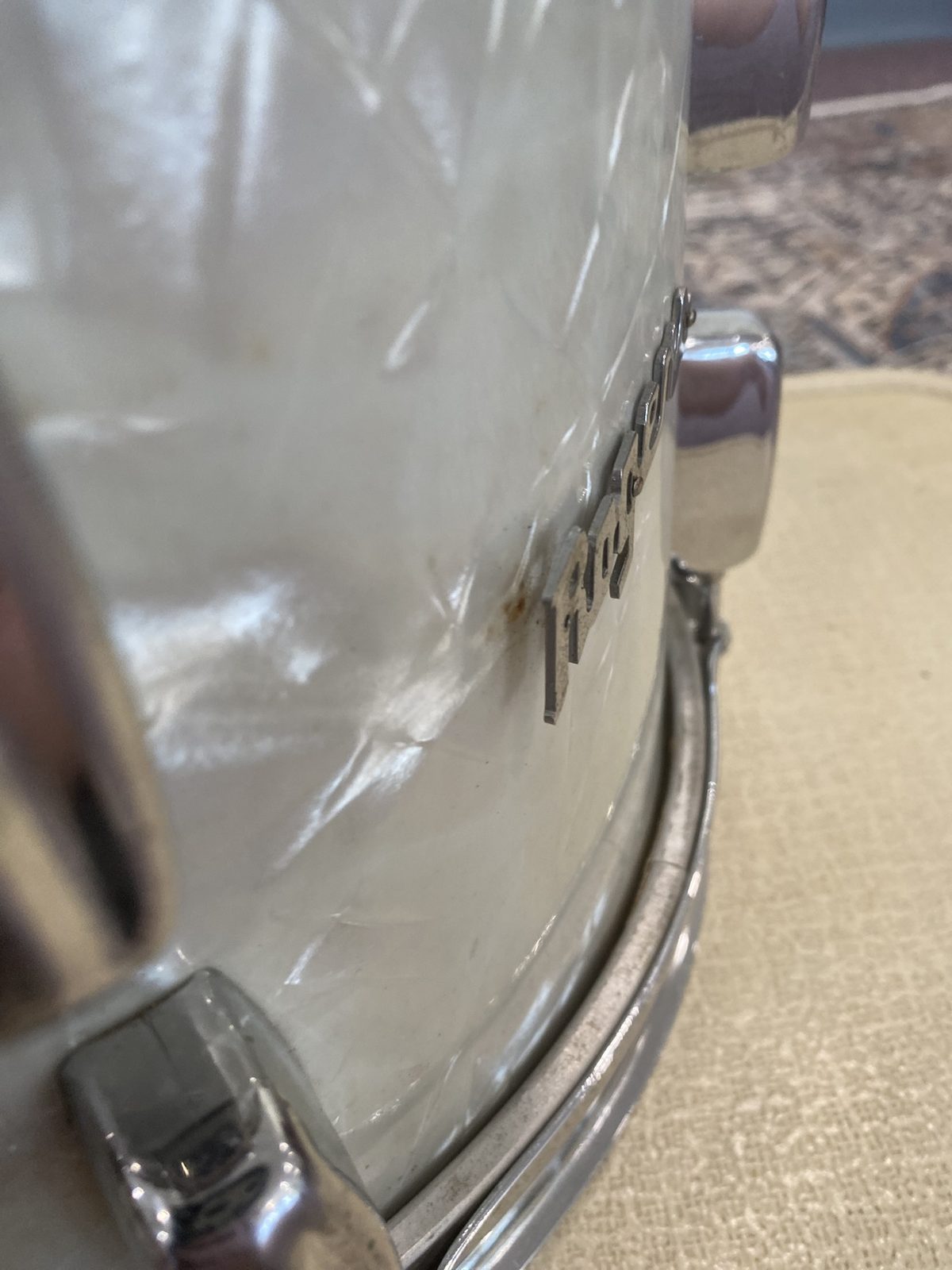 Rogers 8x12" Rack Tom B&B Lug - White Marine Pearl (Possibly Rewrapped)