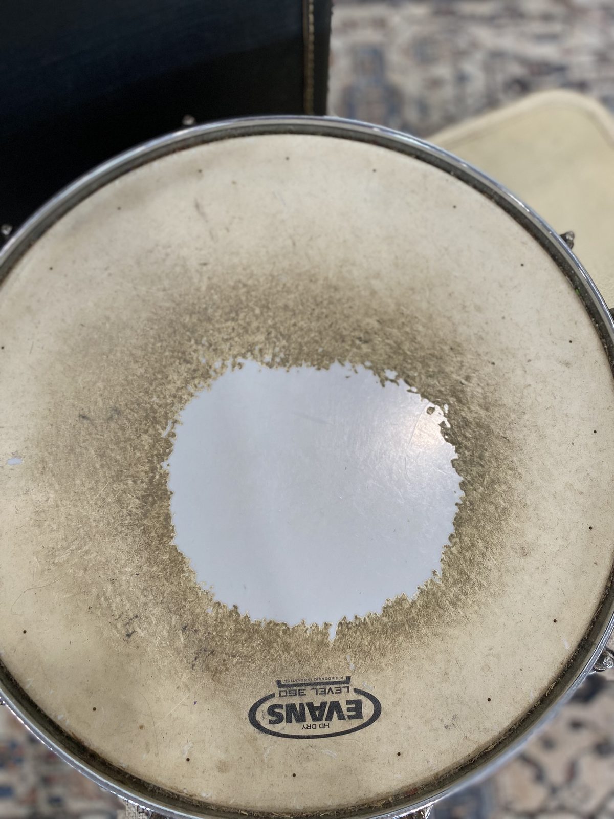 Gretsch Hammered Brass 5x14 Snare Drum - Stop Sign Badge
