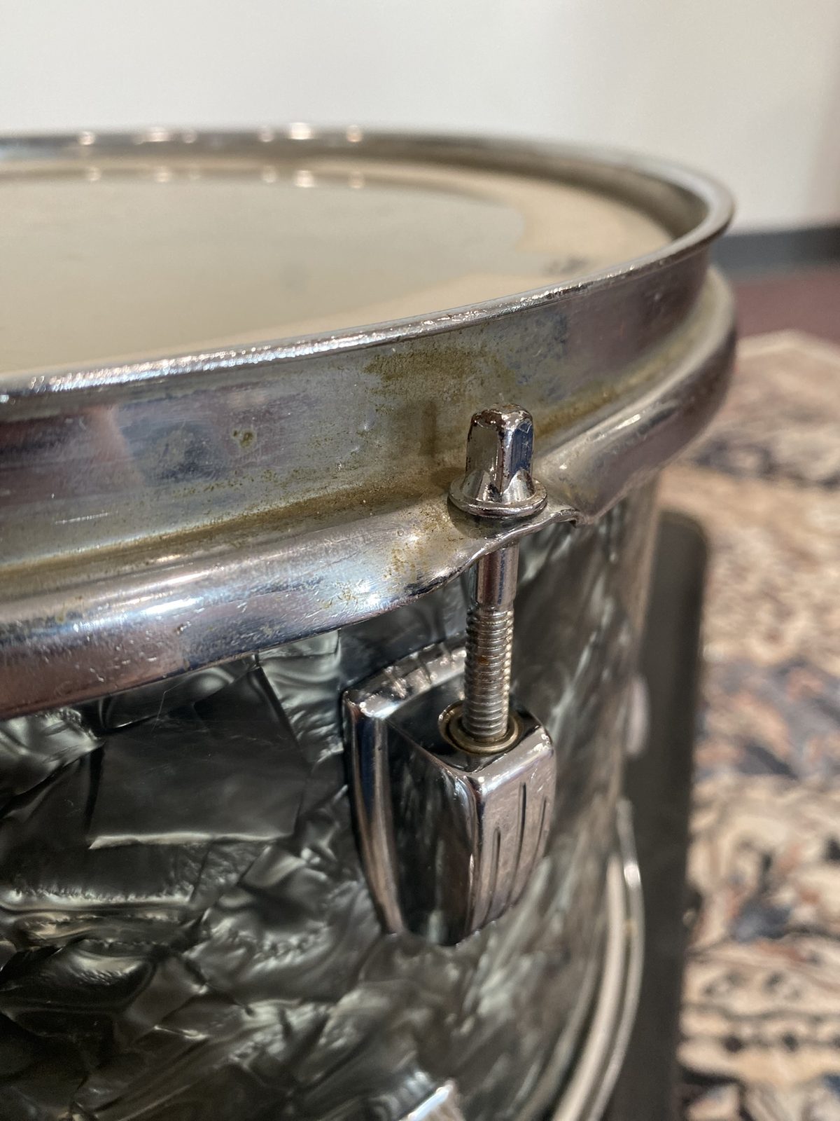 Ludwig Vintage 7x12 Rack Tom (1965) - Black Diamond Pearl