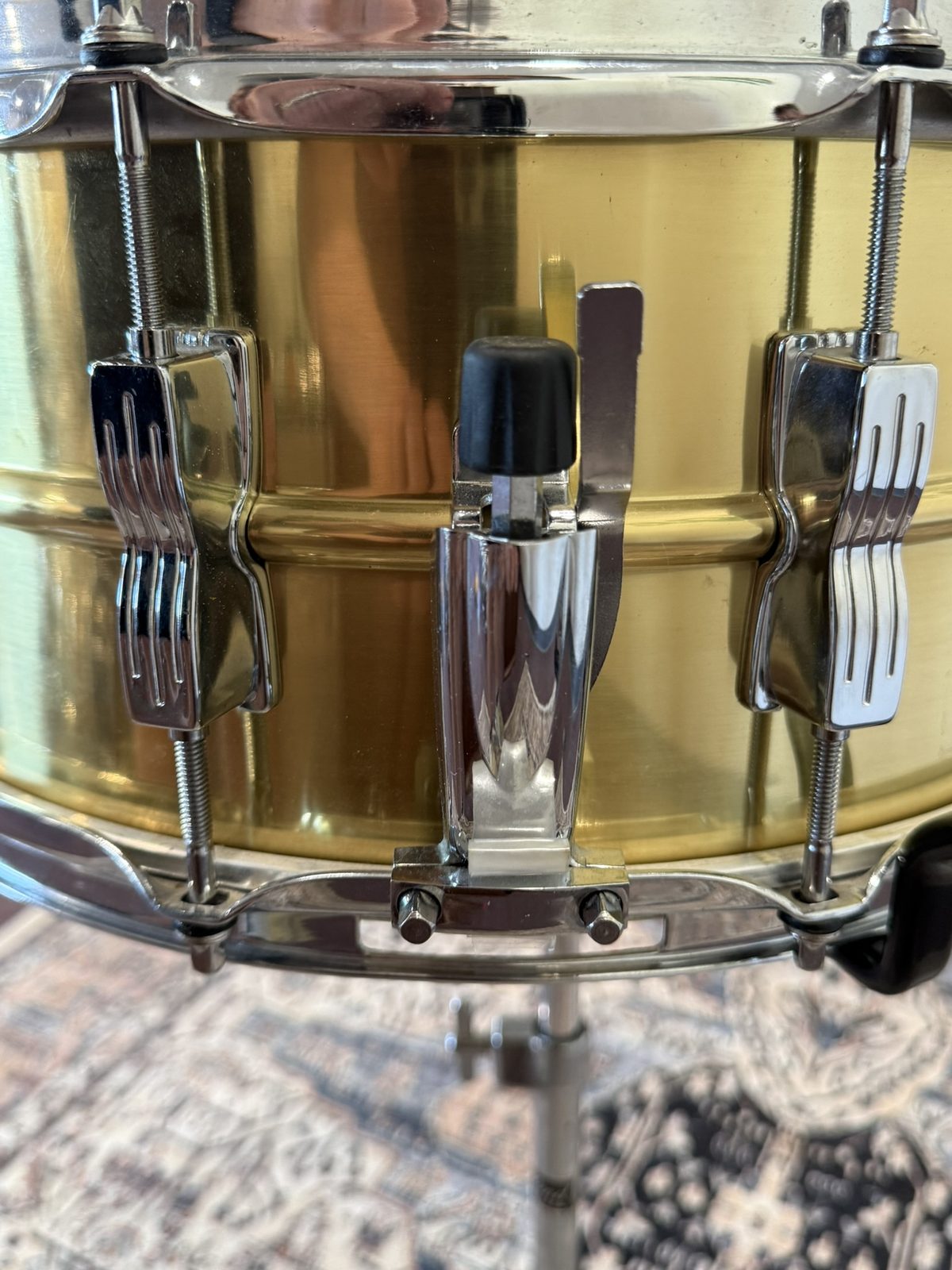 Ludwig LM304 Brass 14x6.5" Snare - Black & White Badge