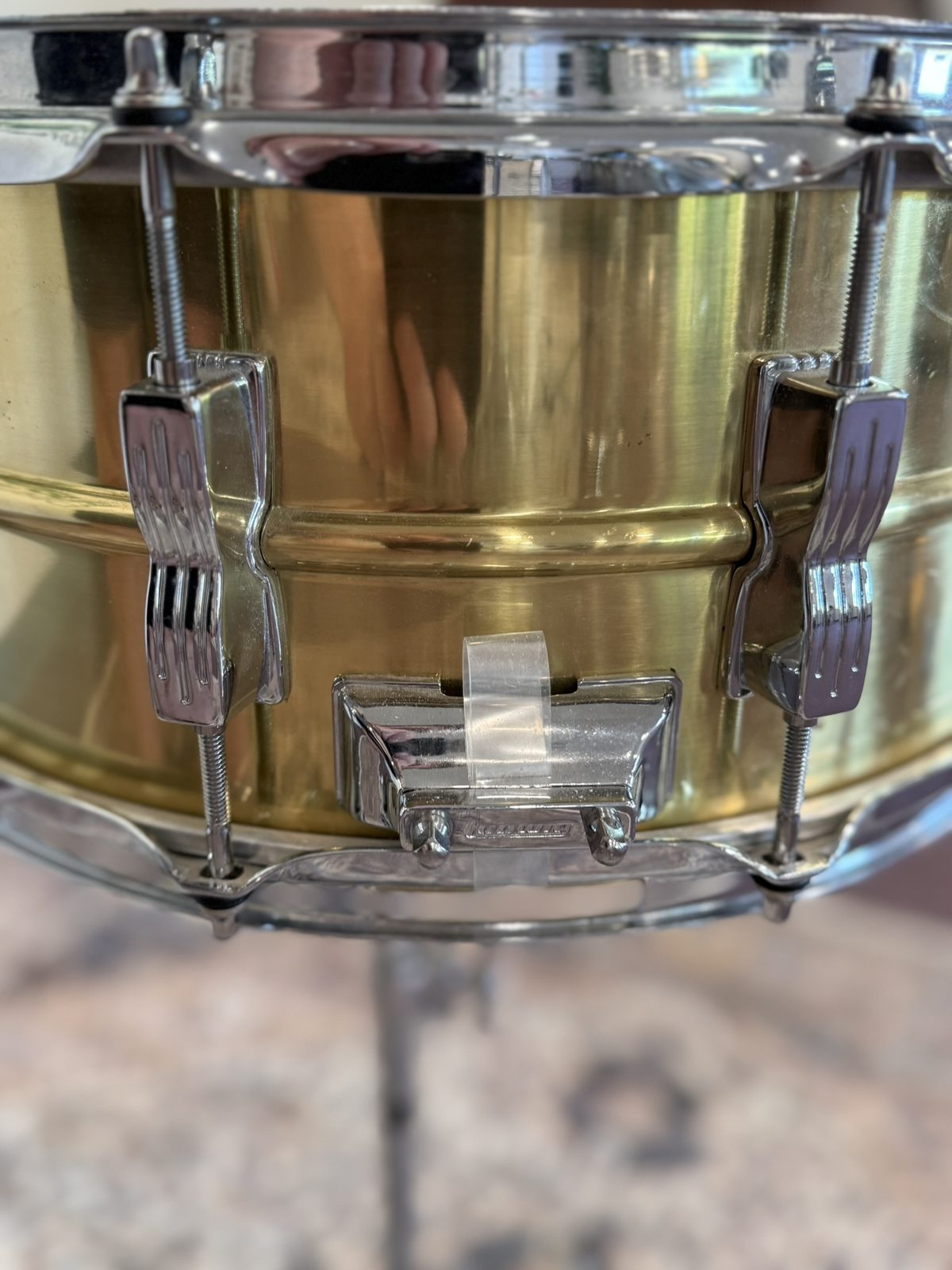 Ludwig LM304 Brass 14x6.5" Snare - Black & White Badge