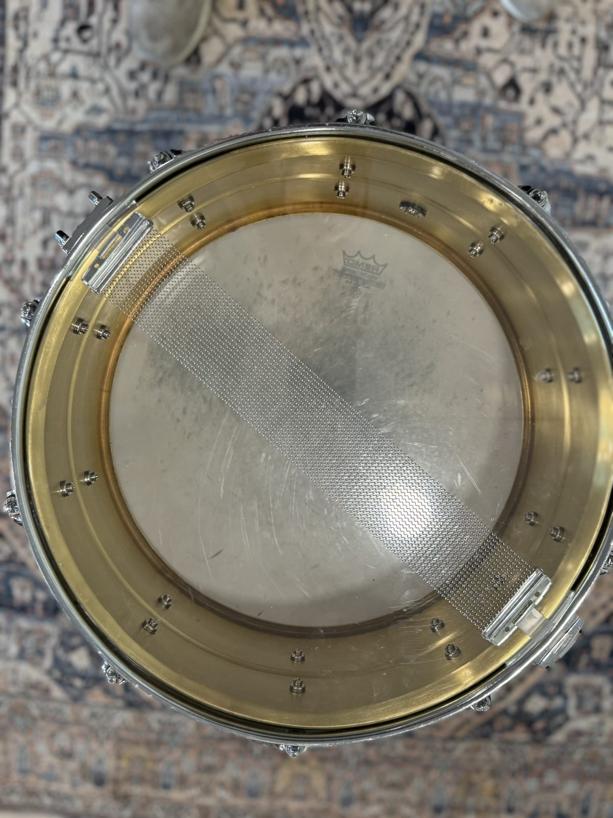 Ludwig LM304 Brass 14x6.5" Snare - Black & White Badge