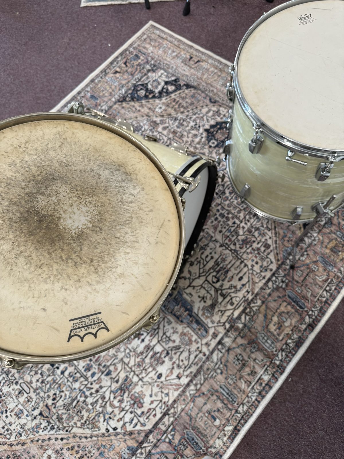 WFL/Ludwig Vintage 3-piece Drum Kit - White Marine Pearl (22/13/16)